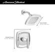 Edgemere(R) 2.5 gpm/9.5 L/min Shower Trim Kit With Showerhead, Double Ceramic Pressure Balance Cartridge With Lever Handle, TU018501.295