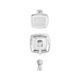 Edgemere(R) 1.8 gpm/6.8 L/min Tub and Shower Trim Kit With Water-Saving Showerhead, Double Ceramic Pressure Balance Cartridge With Lever Handle, TU018508.002