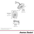 Aspirations 1.8 gpm/6.8 L/min Tub and Shower Trim Kit With Water-Saving Showerhead and Double Ceramic Pressure Balance Cartridge With Lever Handle, TU061508.295