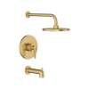 Studio(R) S 1.8 gpm/6.8 L/min Tub and Shower Trim Kit With Rain Showerhead, Double Ceramic Pressure Balance Cartridge With Lever Handle, TU105508.GN0