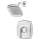 Crawford 1.8 gpm/6.8 L/min Shower Trim Kit With Water-Saving Showerhead, Double Ceramic Pressure Balance Cartridge With Lever Handle, TU612507.002