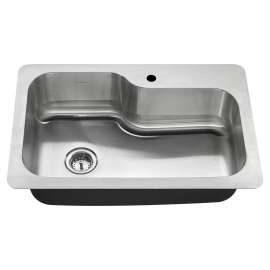 Hillsdale® 33 X 22-Inch Stainless Steel Drop-In Or Undermount Single-Bowl Kitchen Sink, 20Sb.332211B.075