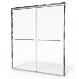 Euro 48 X 70-Inch Height Semi-Frameless Sliding Shower Door With Clear Glass, Am00370400.006