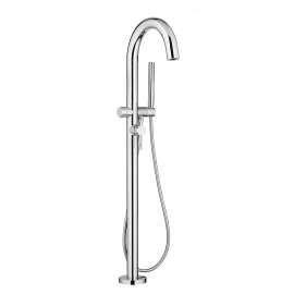 Contemporary Round Freestanding Bathtub Filler With Lever Handle Faucet For Flash® Rough-In Valve, T064951.002