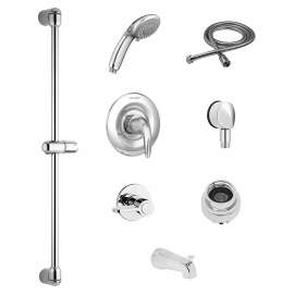 Commercial Shower System Trim Kit 1.5 Gpm/5.7 Lpm With 36-Inch Slide Bar, Hand Shower And Tub Spout, Tu662215.002