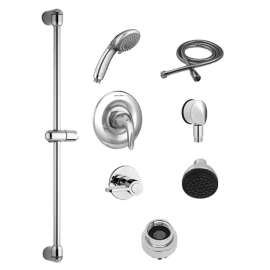 Commercial Shower System Trim Kit 2.5 Gpm/9.5 Lpm With 36-Inch Slide Bar, Hand Shower And Showerhead, Tu662223.002