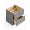 36-in x 24-in x 35-in Ready To Assemble Shaker Two Drawer Base Cabinet, Light Grey, 2DB36-RTA-FR01-LG