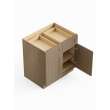 42-in x 24-in x 35-in Ready To Assemble Shaker Double Door Double Drawer Base Cabinet, Tan Wood, B42-RTA-FR01-TW