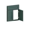26-in x 1-in x 30-in Shaker Diagonal Corner Sink Base Cabinet Front, Green, DCSF42-FR01-GR