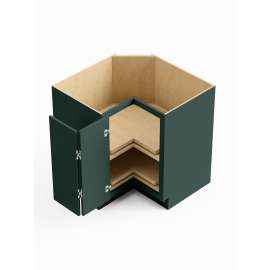 33-in x 33-in x 35-in Ready To Assemble Slim Shaker Lazy Susan Easy Reach Base Cabinet, Green, LSB33-RTA-FR02-GR