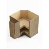 33-in x 33-in x 35-in Ready To Assemble Slim Shaker Lazy Susan Easy Reach Base Cabinet, Tan Wood, LSB33-RTA-FR02-TW