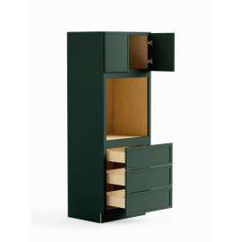 33-in x 24-in x 84-in Ready To Assemble Slim Shaker Tall Oven Cabinet, Green, O338424-RTA-FR02-GR