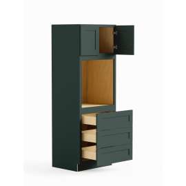 33-in x 24-in x 84-in Ready To Assemble Shaker Tall Oven Cabinet, Green, O338424-RTA-FR01-GR
