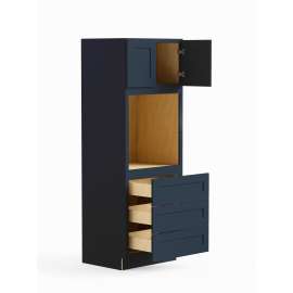 33-in x 24-in x 84-in Ready To Assemble Shaker Tall Oven Cabinet, Navy Blue, O338424-RTA-FR01-NB