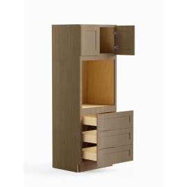 30-in x 24-in x 84-in Ready To Assemble Shaker Tall Oven Cabinet, Tan Wood, O308424-RTA-FR01-TW