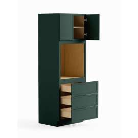 30-in x 24-in x 90-in Ready To Assemble Slim Shaker Tall Oven Cabinet, Green, O309024-RTA-FR02-GR