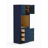 30-in x 24-in x 90-in Ready To Assemble Slim Shaker Tall Oven Cabinet, Navy Blue, O309024-RTA-FR02-NB