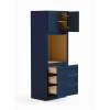 33-in x 24-in x 90-in Ready To Assemble Shaker Tall Oven Cabinet, Navy Blue, O339024-RTA-FR01-NB