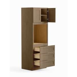 30-in x 24-in x 90-in Ready To Assemble Shaker Tall Oven Cabinet, Tan Wood, O309024-RTA-FR01-TW
