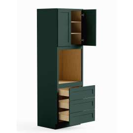 33-in x 24-in x 96-in Ready To Assemble Shaker Tall Oven Cabinet, Green, O339624-RTA-FR01-GR