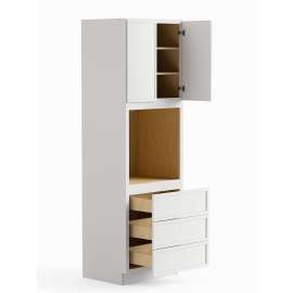 30-in x 24-in x 96-in Ready To Assemble Slim Shaker Tall Oven Cabinet, White, O309624-RTA-FR02-WH
