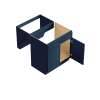 36-in x 24-in x 33-in Ready To Assemble Slim Shaker ADA Sink Base Cabinet, Navy Blue, SB36-ADA-RTA-FR02-NB