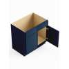42-in x 24-in x 35-in Ready To Assemble Slim Shaker Double Door Double Drawer Front Sink Base Cabinet, Navy Blue, SB42-RTA-FR02-NB