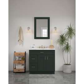 24-in x 34-in Shaker Framed Vanity Mirror, Green, VM2434-MR-FR01-GR