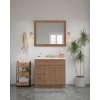42-in x 34-in Shaker Framed Vanity Mirror, Tan Wood, VM4234-MR-FR01-TW