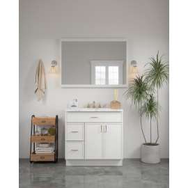 48-in x 34-in Slim Shaker Framed Vanity Mirror, White, VM4834-MR-FR02-WH