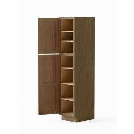 18-in x 24-in x 84-in Ready To Assemble Shaker Two Door Tall Utility Cabinet, Tan Wood, U188424-RTA-FR01-TW