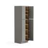 30-in x 24-in x 84-in Ready To Assemble Slim Shaker Four Door Tall Utility Cabinet, Light Grey, U308424-RTA-FR02-LG