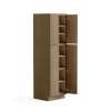 30-in x 24-in x 84-in Ready To Assemble Slim Shaker Four Door Tall Utility Cabinet, Tan Wood, U308424-RTA-FR02-TW