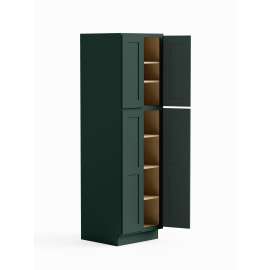30-in x 24-in x 90-in Ready To Assemble Shaker Four Door Tall Utility Cabinet, Green, U309024-RTA-FR01-GR