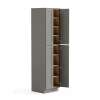24-in x 24-in x 96-in Ready To Assemble Shaker Four Door Tall Utility Cabinet, Light Grey, U249624-RTA-FR01-LG
