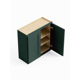33-in x 12-in x 30-in Ready To Assemble Shaker Double Door Wall Cabinet, Green, W3330-RTA-FR01-GR