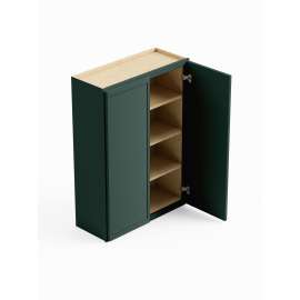 24-in x 12-in x 42-in Ready To Assemble Slim Shaker Double Door Wall Cabinet, Green, W2442-RTA-FR02-GR