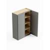 24-in x 12-in x 42-in Ready To Assemble Slim Shaker Double Door Wall Cabinet, Light Grey, W2442-RTA-FR02-LG