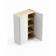 24-in x 12-in x 42-in Ready To Assemble Slim Shaker Double Door Wall Cabinet, White, W2442-RTA-FR02-WH