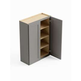 30-in x 12-in x 42-in Ready To Assemble Shaker Double Door Wall Cabinet, Light Grey, W3042-RTA-FR01-LG