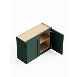 27-in x 12-in x 24-in Ready To Assemble Shaker Wall Cabinet, Green, W2724-RTA-FR01-GR