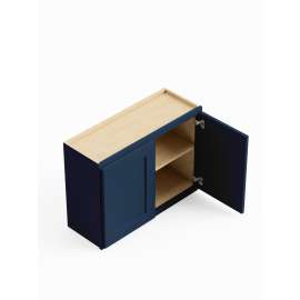 24-in x 12-in x 24-in Ready To Assemble Shaker Wall Cabinet, Navy Blue, W2424-RTA-FR01-NB
