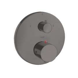 Axor Starck Thermostatic Trim With Volume Control And Diverter In Brushed Black Chrome, 10720341