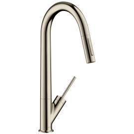 Axor Starck Higharc Kitchen Faucet 2-Spray Pull-Down, 1.75 Gpm In Polished Nickel, 10821831