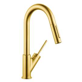 Axor Starck Prep Kitchen Faucet 2-Spray Pull-Down, 1.75 Gpm In Brushed Gold Optic, 10824251