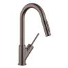 Axor Starck Prep Kitchen Faucet 2-Spray Pull-Down, 1.75 Gpm In Brushed Black Chrome, 10824341