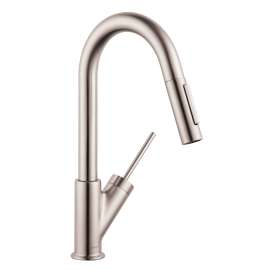Axor Starck Prep Kitchen Faucet 2-Spray Pull-Down, 1.75 Gpm In Stainless Steel Optic, 10824801