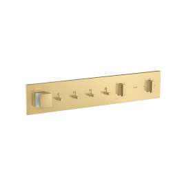 Axor Showercomposition Thermostatic Module Trim For 4 Functions In Brushed Gold Optic, 12573251