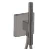 Axor Showersolutions Handshower Holder With Outlet 5" X 5" With Handshower, 1.75 Gpm In Brushed Black Chrome, 12627341