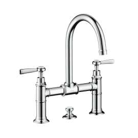 Axor Montreux 2-Handle Faucet 220 With Lever Handles And Pop-Up Drain, 1.2 Gpm In Chrome, 16511001